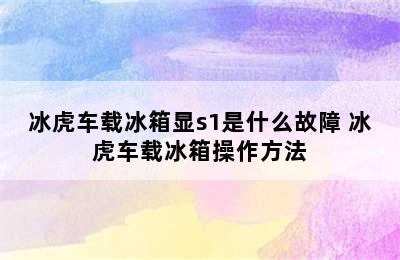 冰虎车载冰箱显s1是什么故障 冰虎车载冰箱操作方法